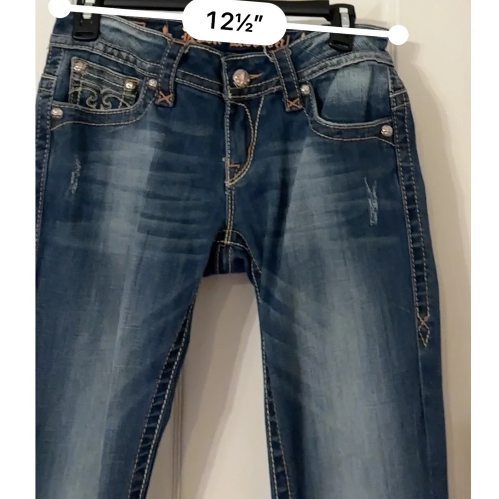 Rock Revival Jen Straight Leg Embellished Denim Jeans RJ8156T49 size 28 Men NOTE